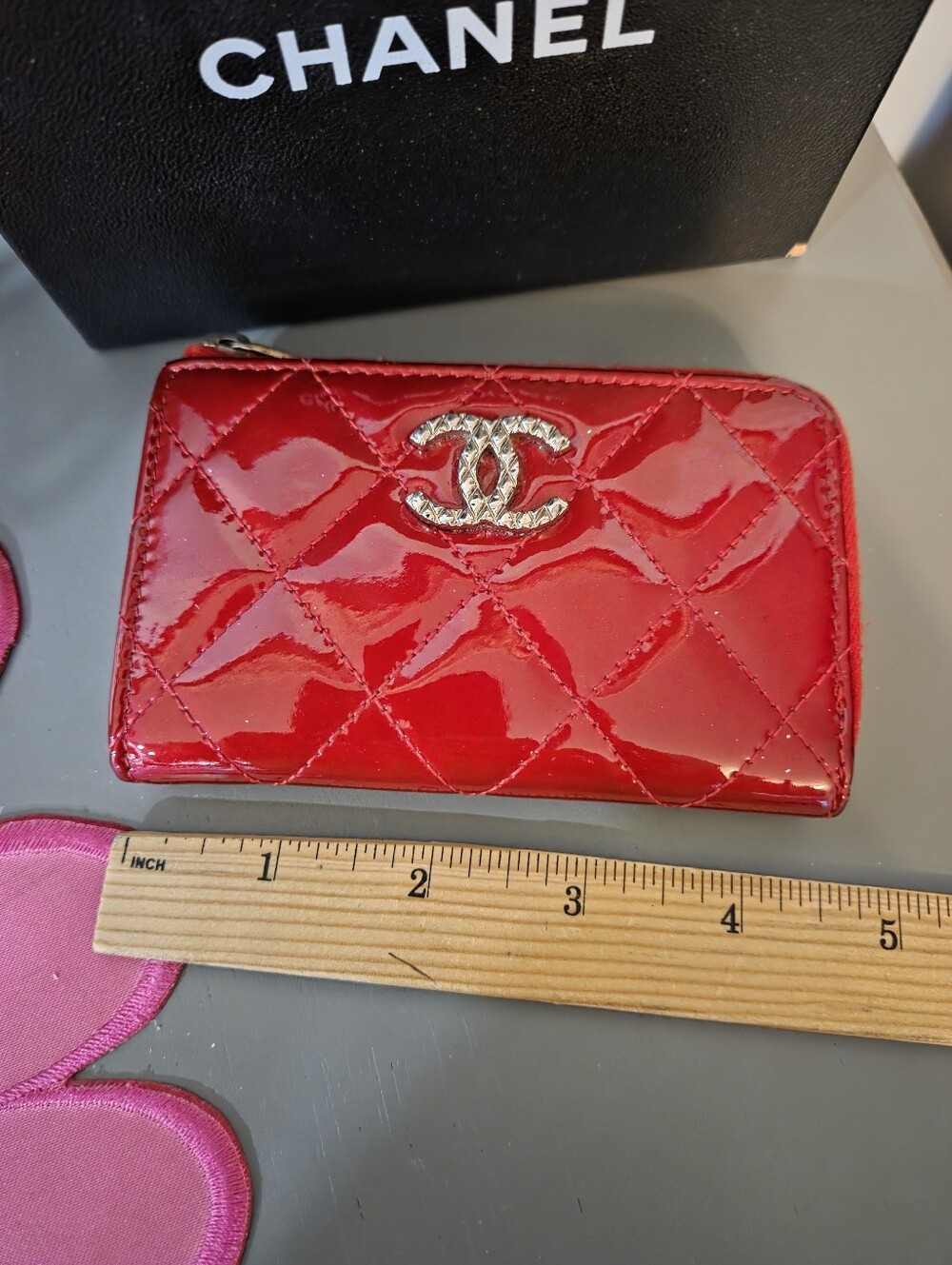 ****Chanel Zipper Card Wallet/ Box/Generic  Dust Bag - Picture 10 of 12